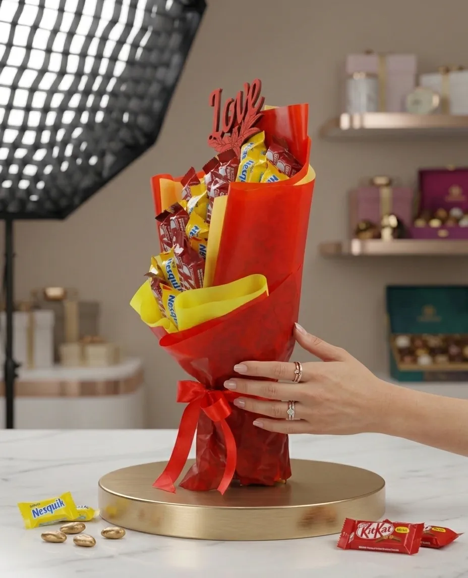 KitKat chocolate bouquet detail close-up