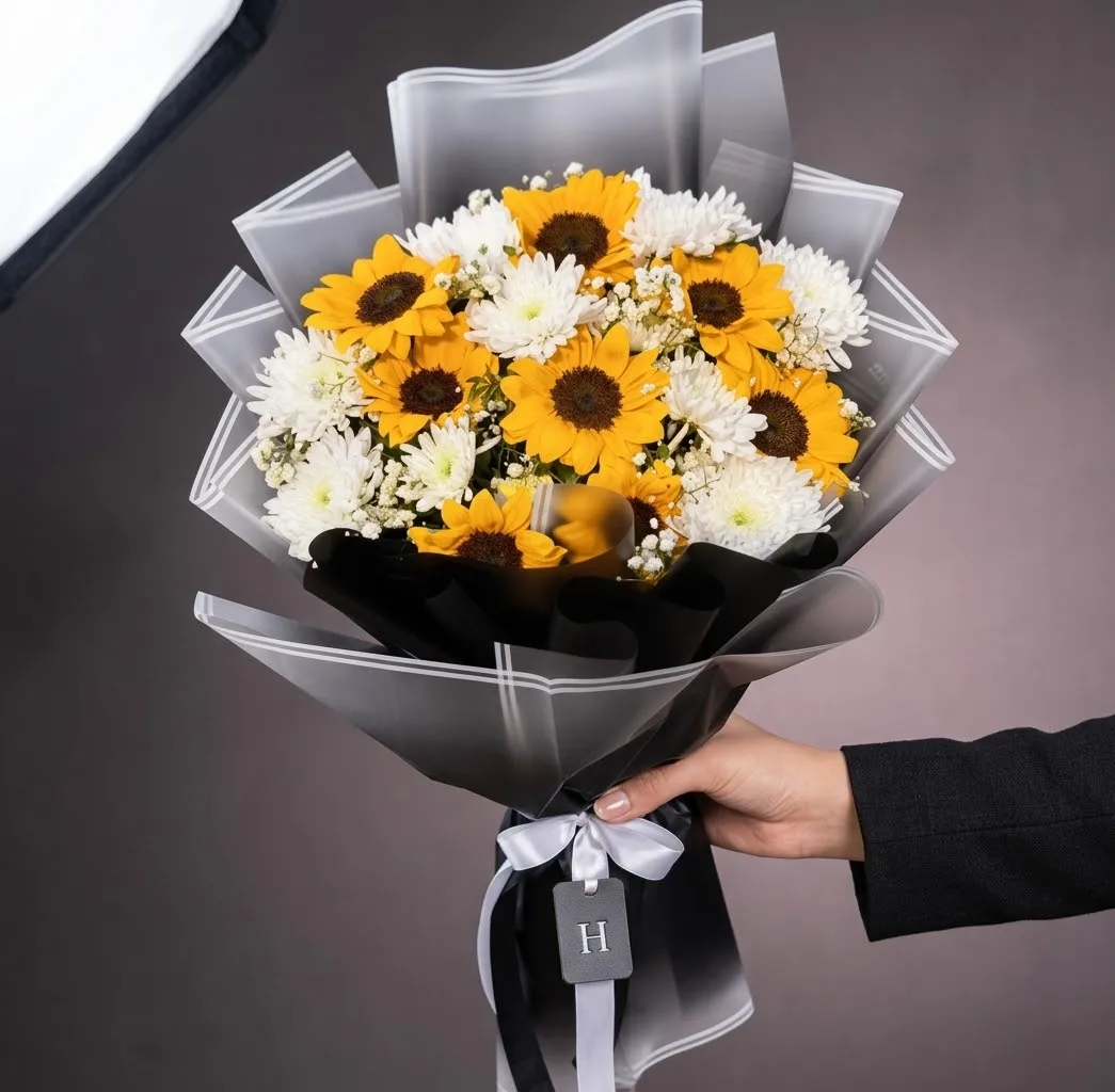 Sunflower bouquet packaging
