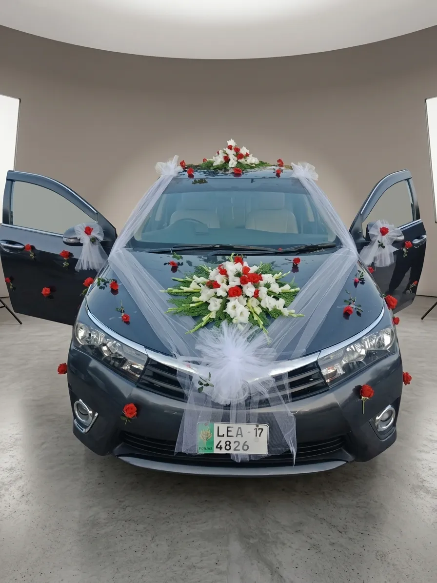 Wedding Car Decor side view