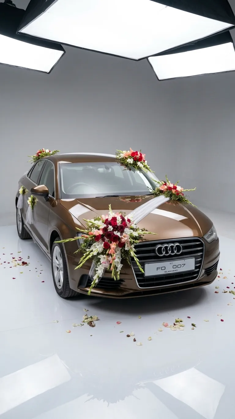Luxury car decoration with premium florals