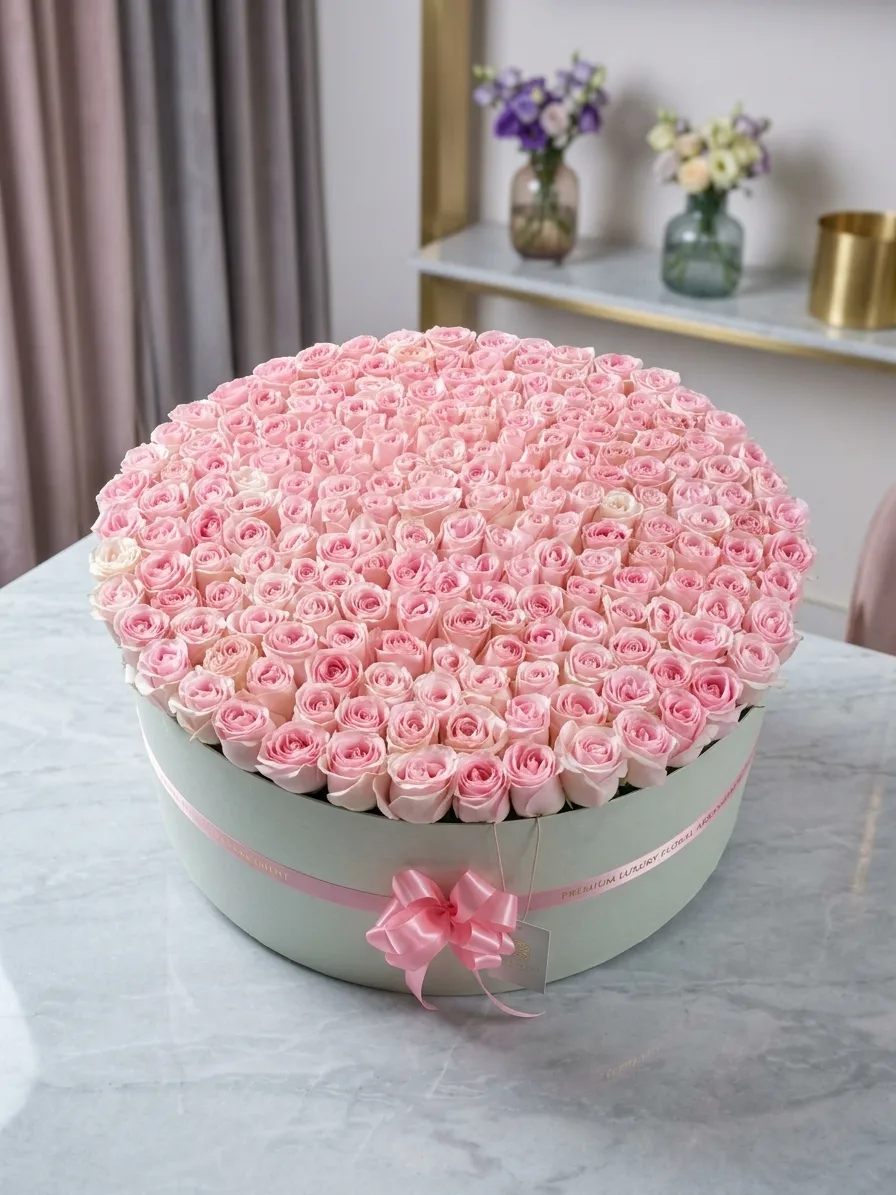 Pink Rose Hat hatbox view