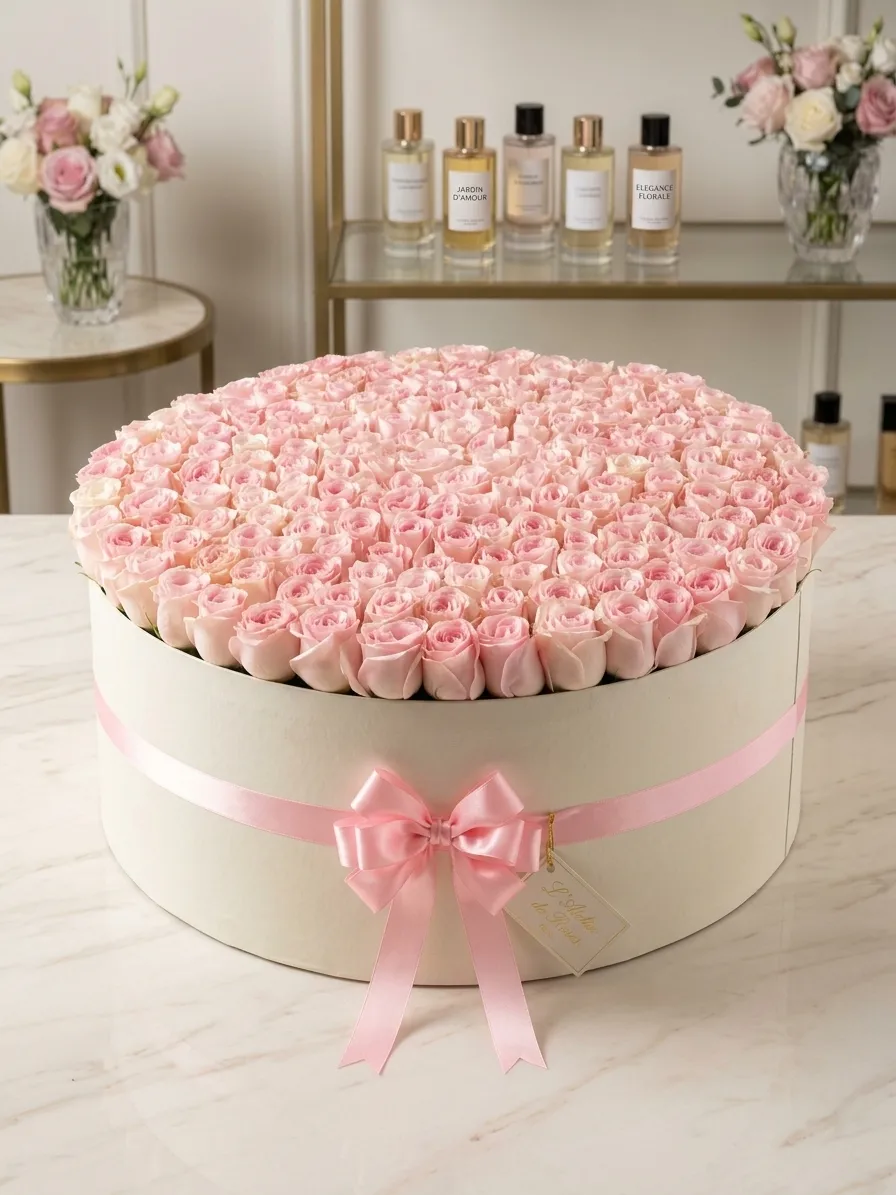 Pink Rose Hat styled view
